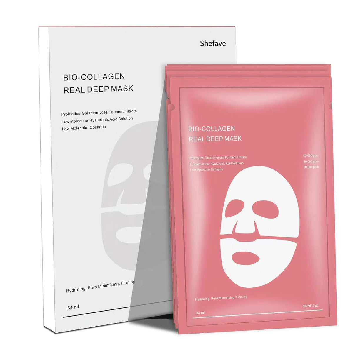 Máscara facial de biocolágeno